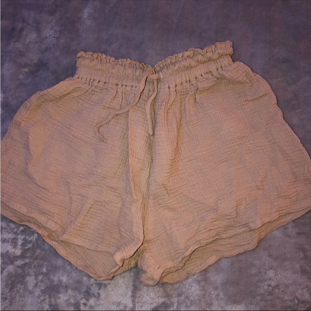 Bamboo Blonde cotton brown/ nude lightweight soft shorts